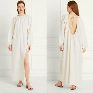 NWT Hill House The Simone Maxi Dress Coconut Milk Crepe Maxi Size M